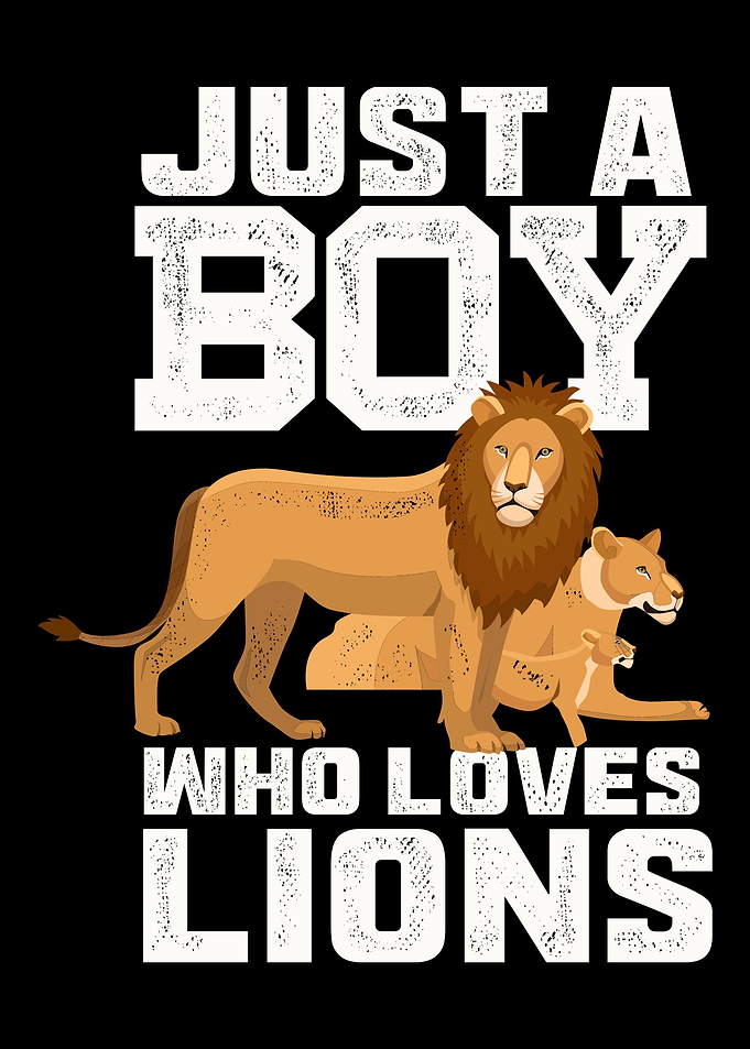 Just a boy who loves lions