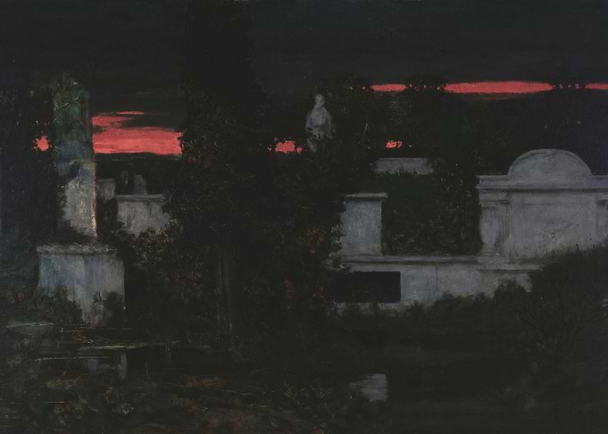 Italian Cemetery at Dusk.j