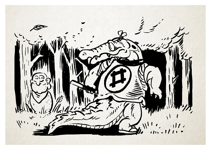 Crocodile and Jizo