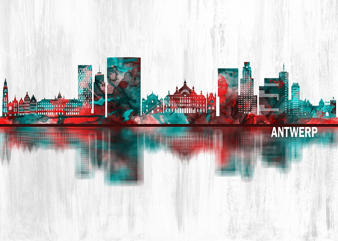 Antwerp Belgium Skyline