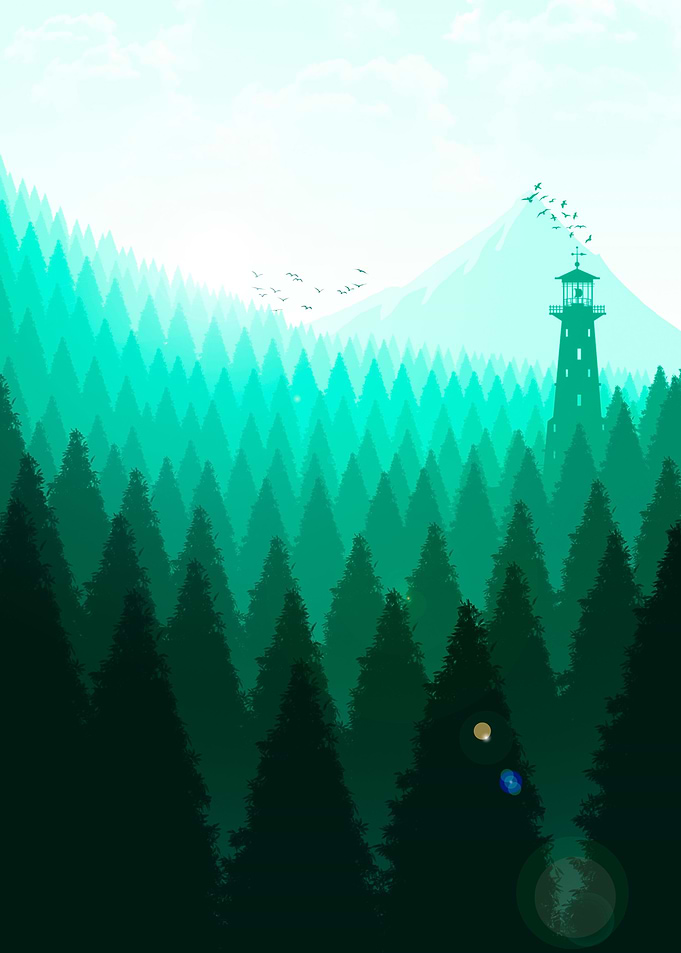 Sunrise with Green Color