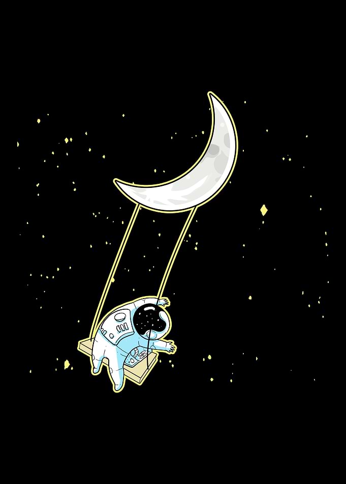Moon swing starry night