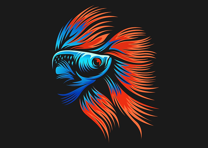 Betta fish detailed art