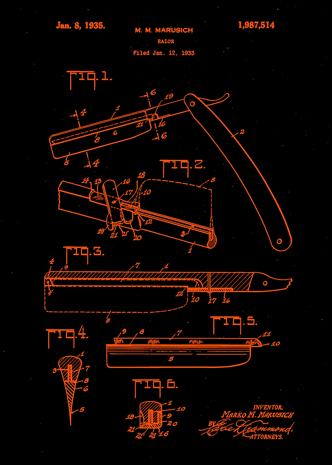 Patent of Straight Razor