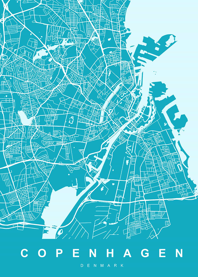 Map Copenhagen Denmark