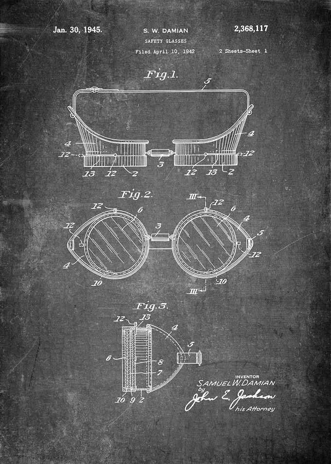 Safety Glasses Patent