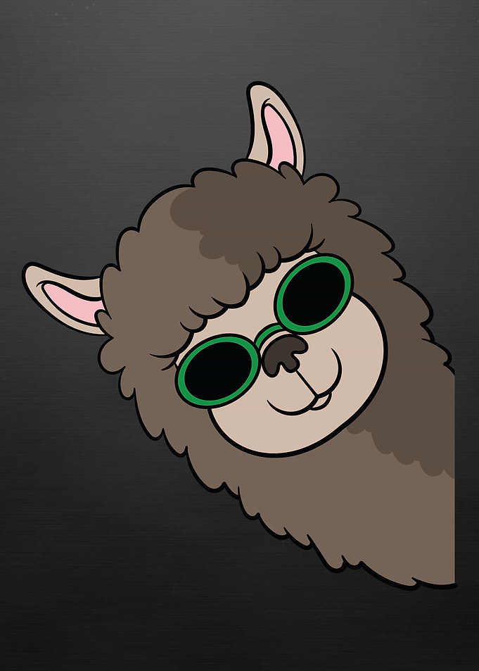 Cool Funny Alpaca Drawing