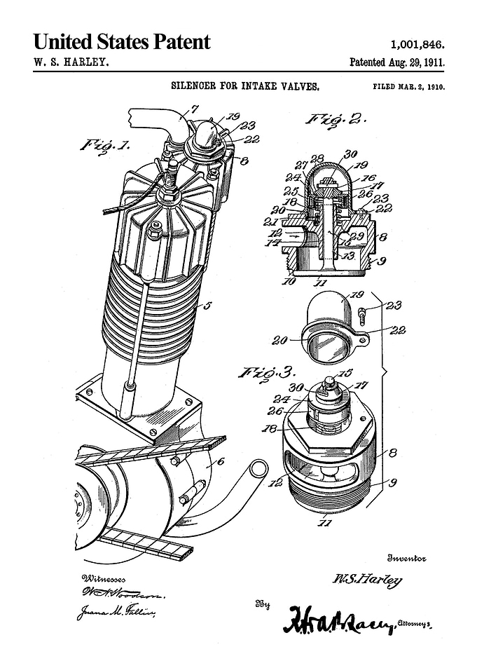 1911 intake valves patent