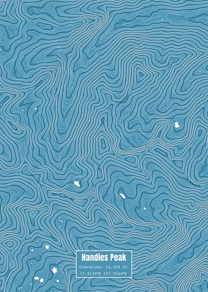 Handies Peak Topo Map Blue