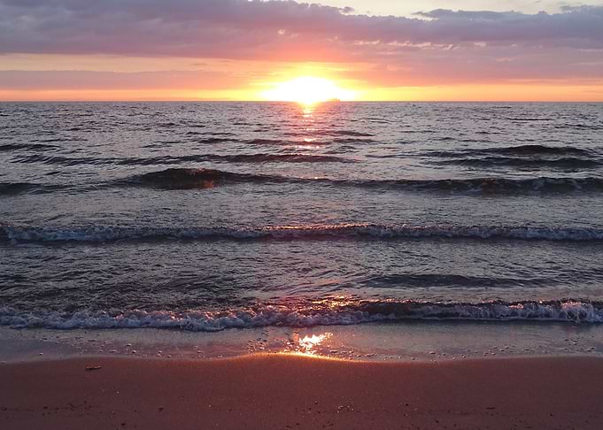 sundown at baltic sea
