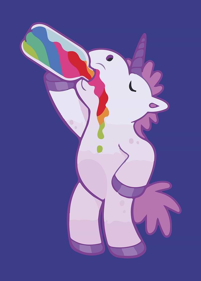 Unicorn drinking