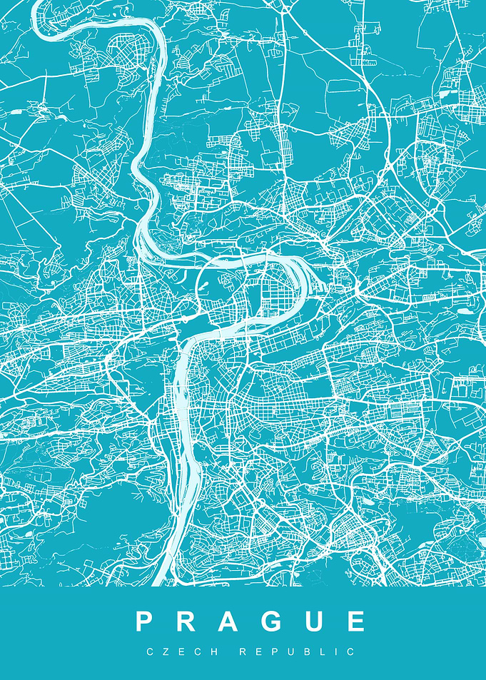 Map Prague Czech Republic