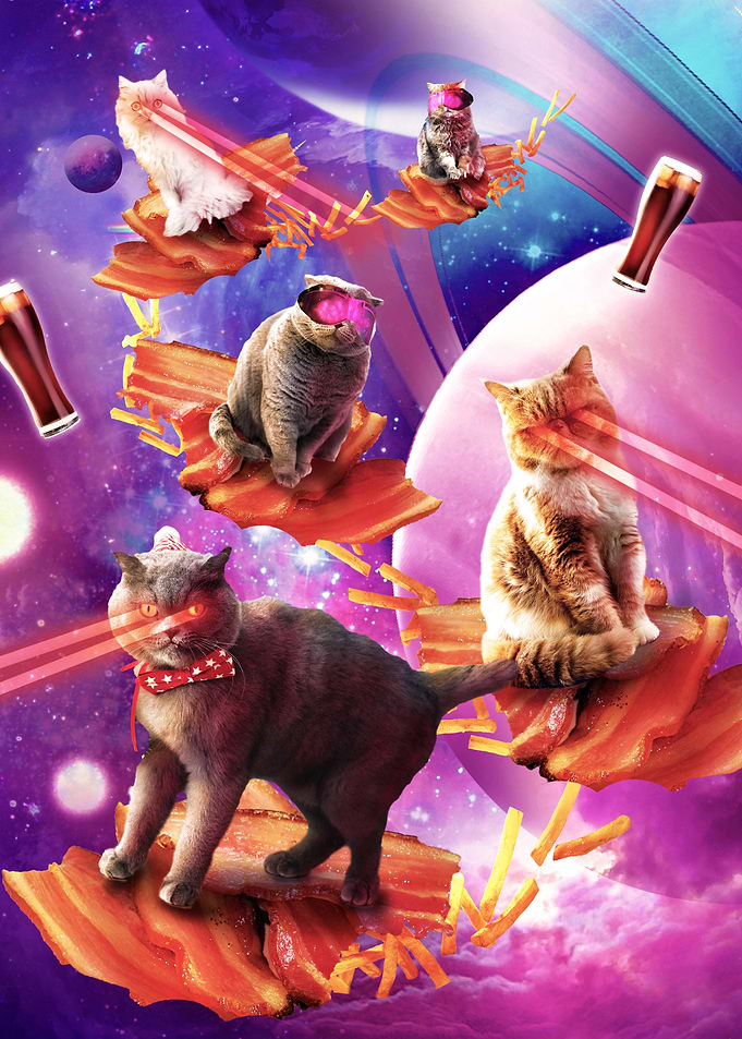 Bacon Galaxy Laser Cat