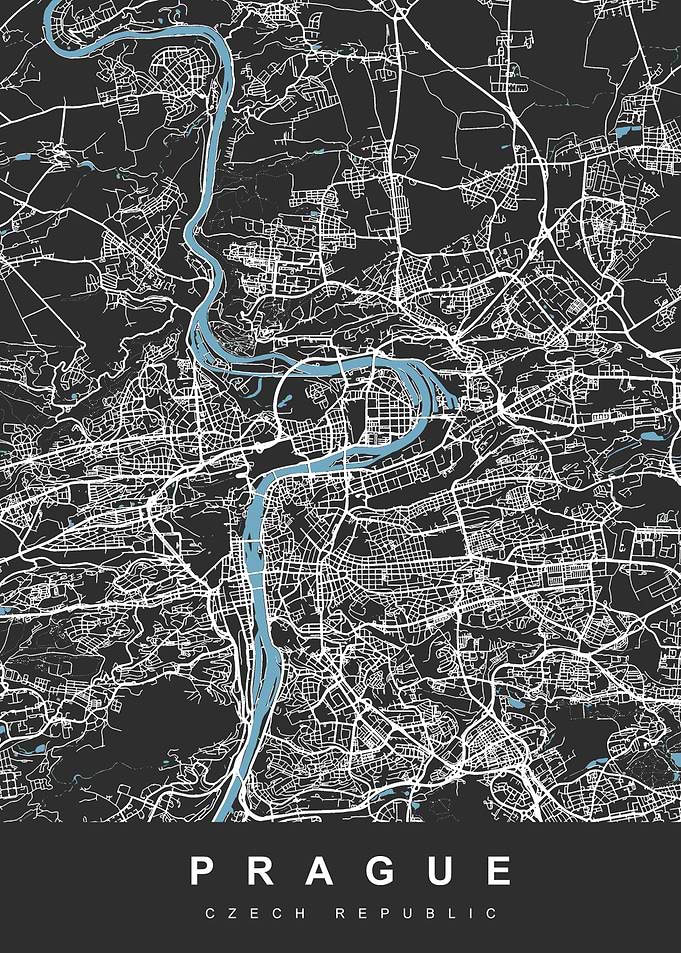 Map Prague Czech Republic