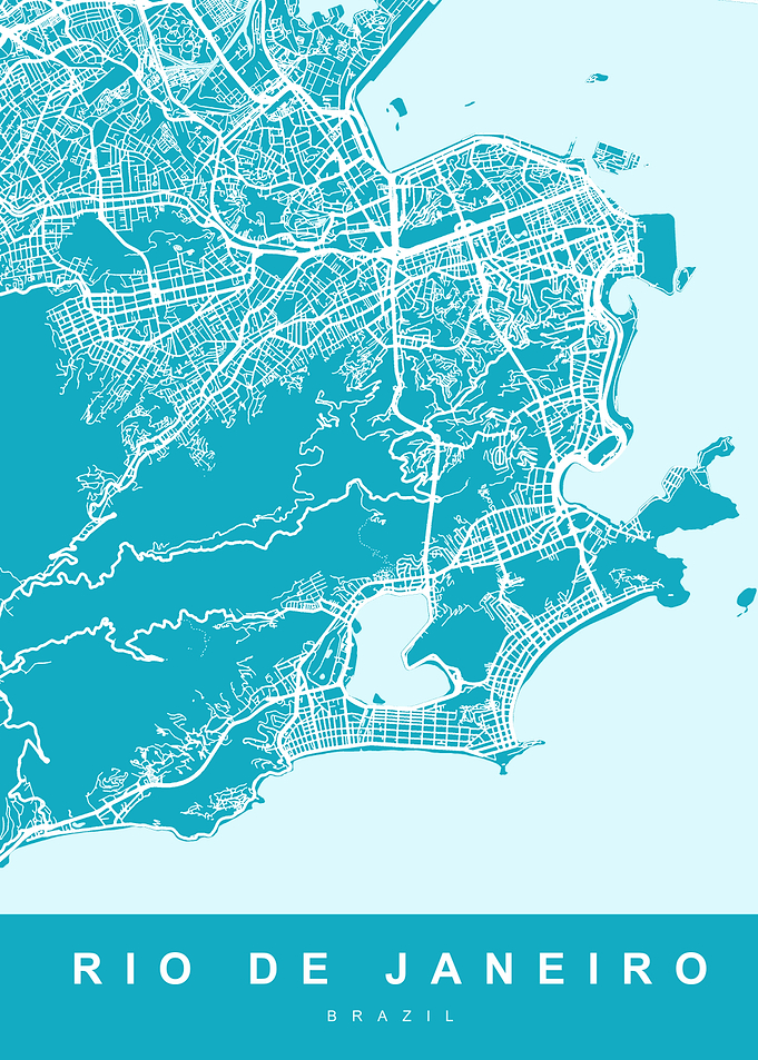 Map Rio de Janeiro Blue