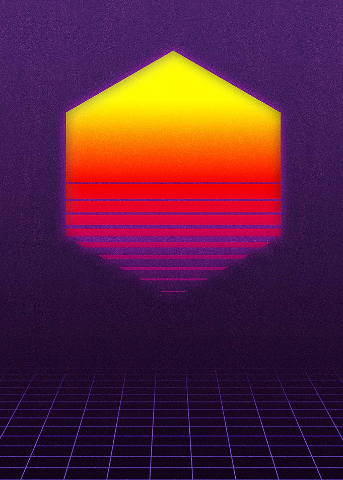 outrun sun hexigon 1
