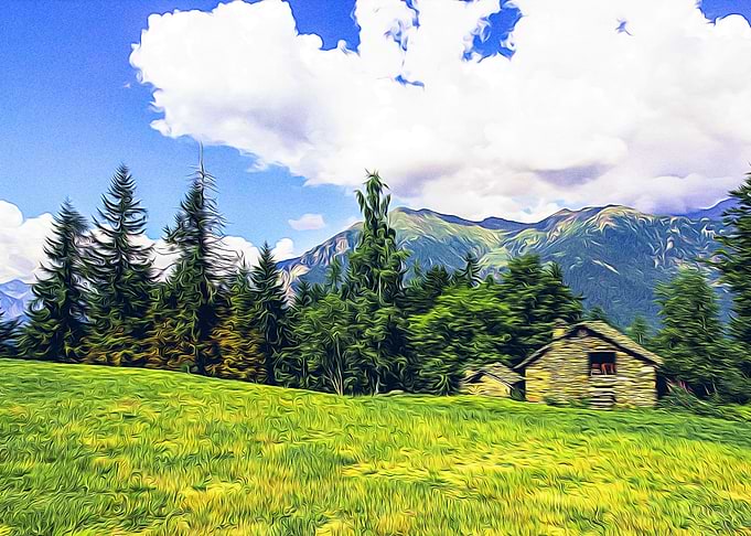 Chalets on the Alps