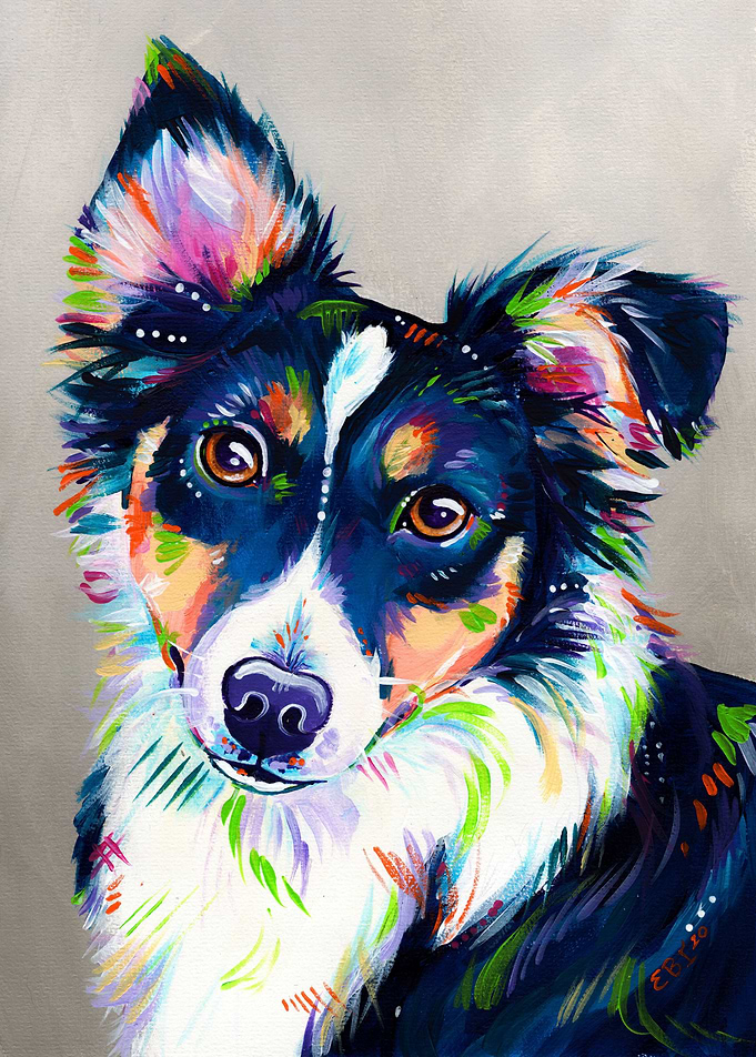 Border Collie Painting