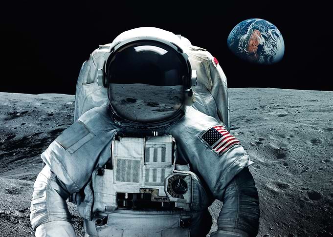 Astronaut floating