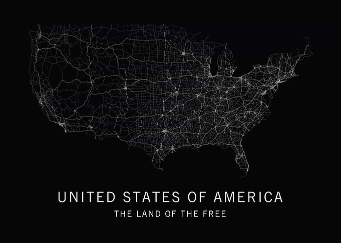 Road Map of the USA