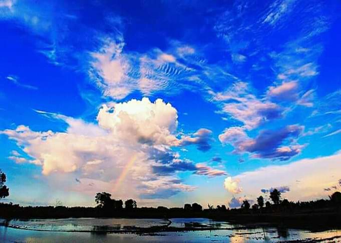The sky blue