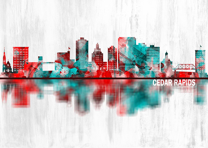 Cedar Rapids Iowa Skyline