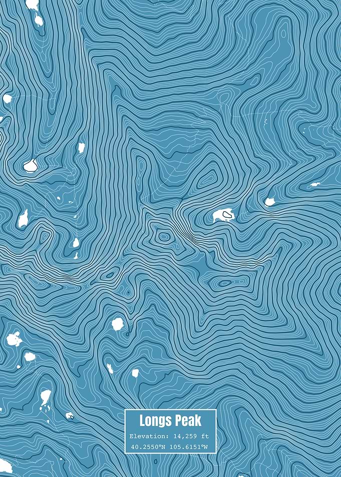 Longs Peak Topo Map Blue