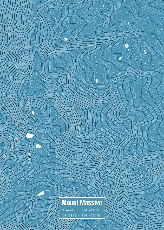 Mt Massive Topo Map Blue
