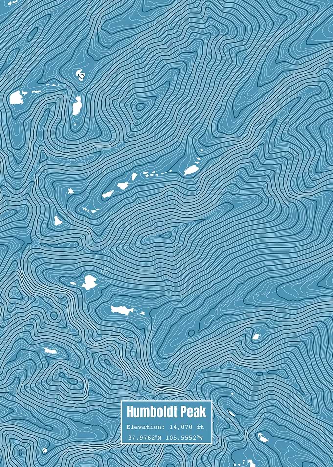 Humboldt Topo Map Blue
