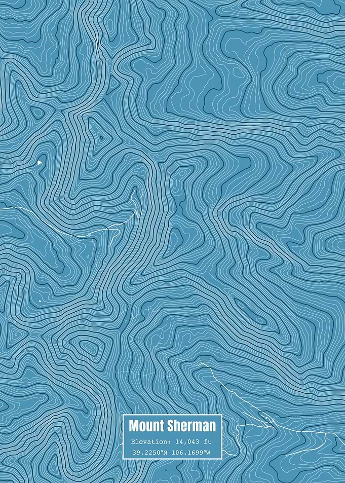 Mt Sherman Topo Map Blue