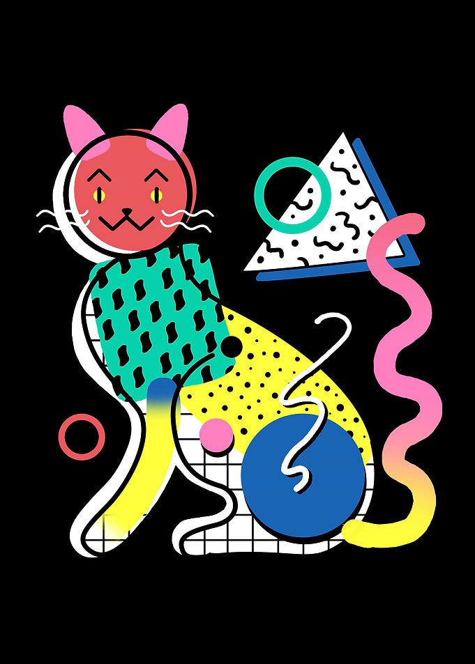 Memphis Cat Design