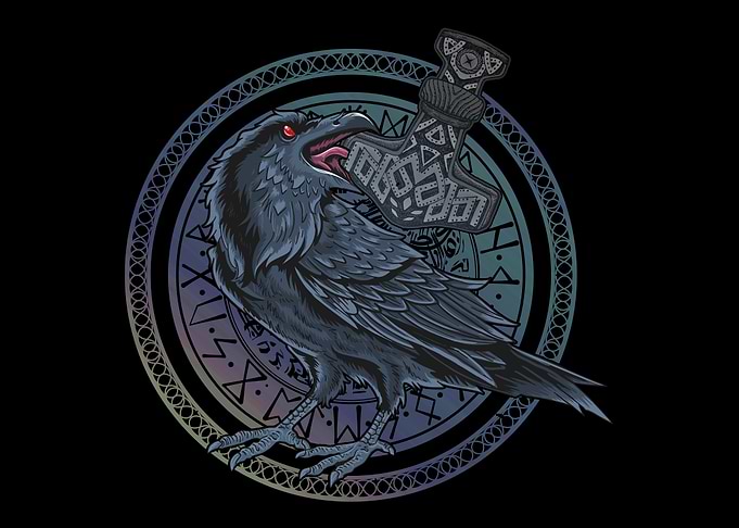 Odin Thor Ravens Huginn