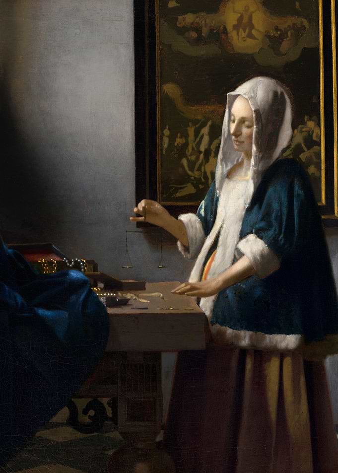 Woman Holding a Balance