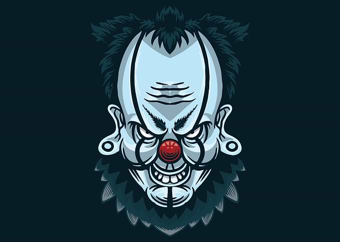 Clown head detailed art
