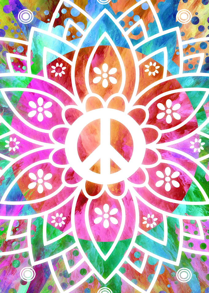 Hippie Peace Flower