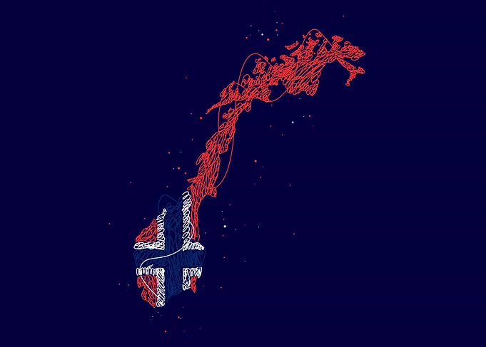 Norway Map Flag Cityscapes