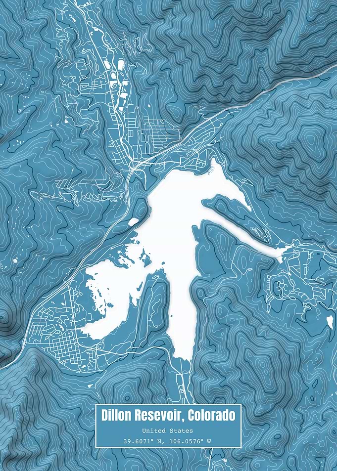 Dillon Resevoir Map Blue