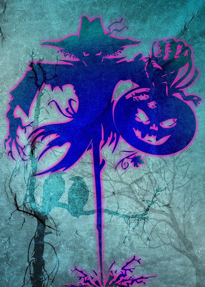 blue scarecrow
