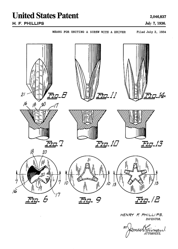 1936 screw driver patent