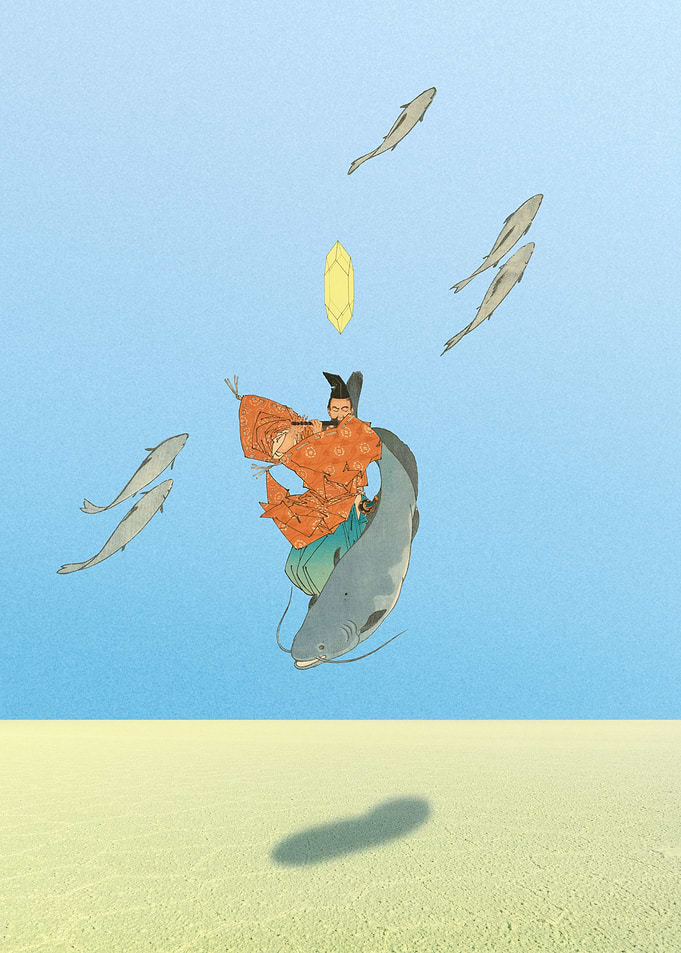 Samurai with a flute