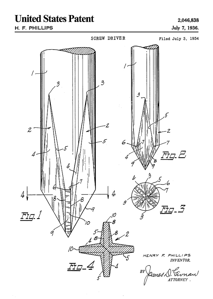 1936 screw driver patent