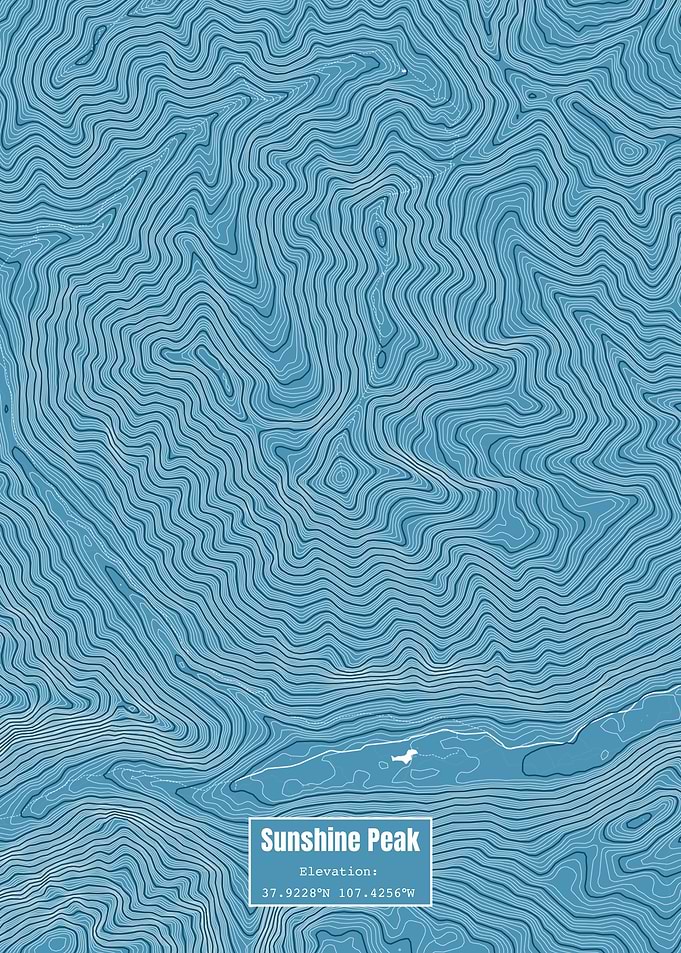 Sunshine Peak Map Blue