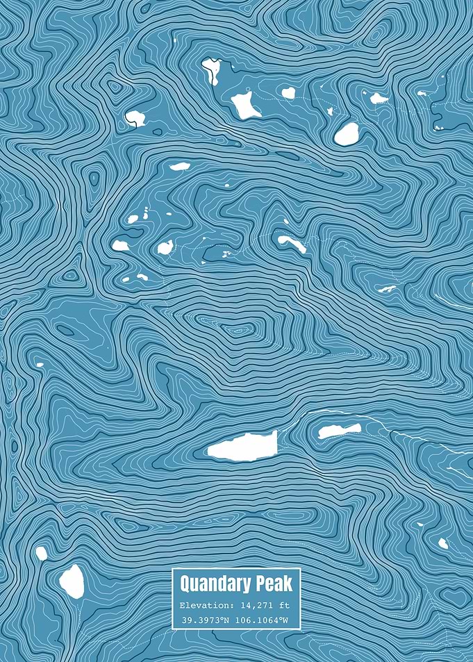 Quandary Peak Map Blue