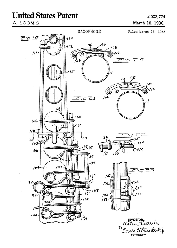 1936 saxophone patent