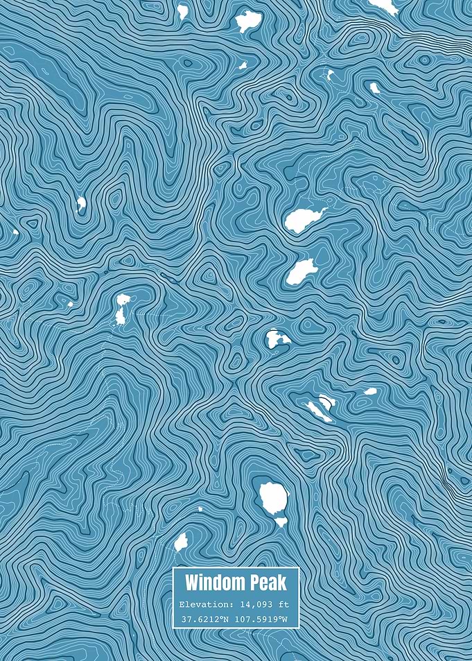 Windom Peak Topo Map Blue