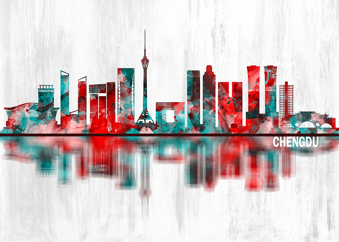 Chengdu China Skyline