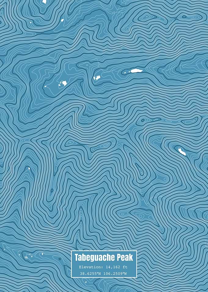 Tabeguache Peak Map Blue