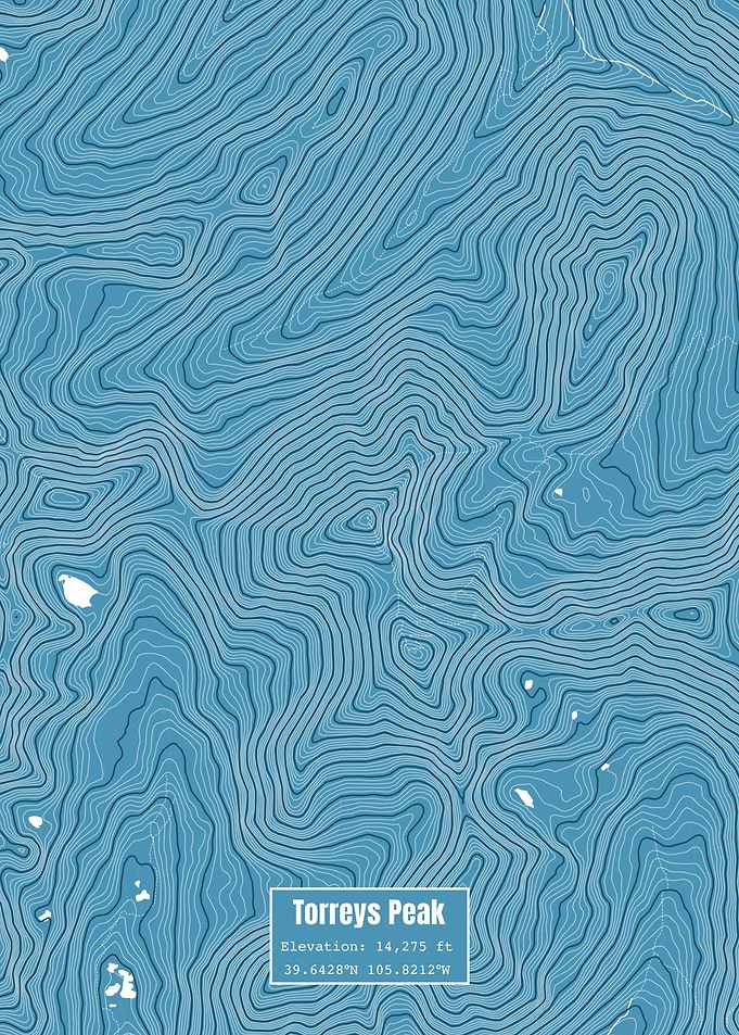 Torreys Peak Topo Map Blue