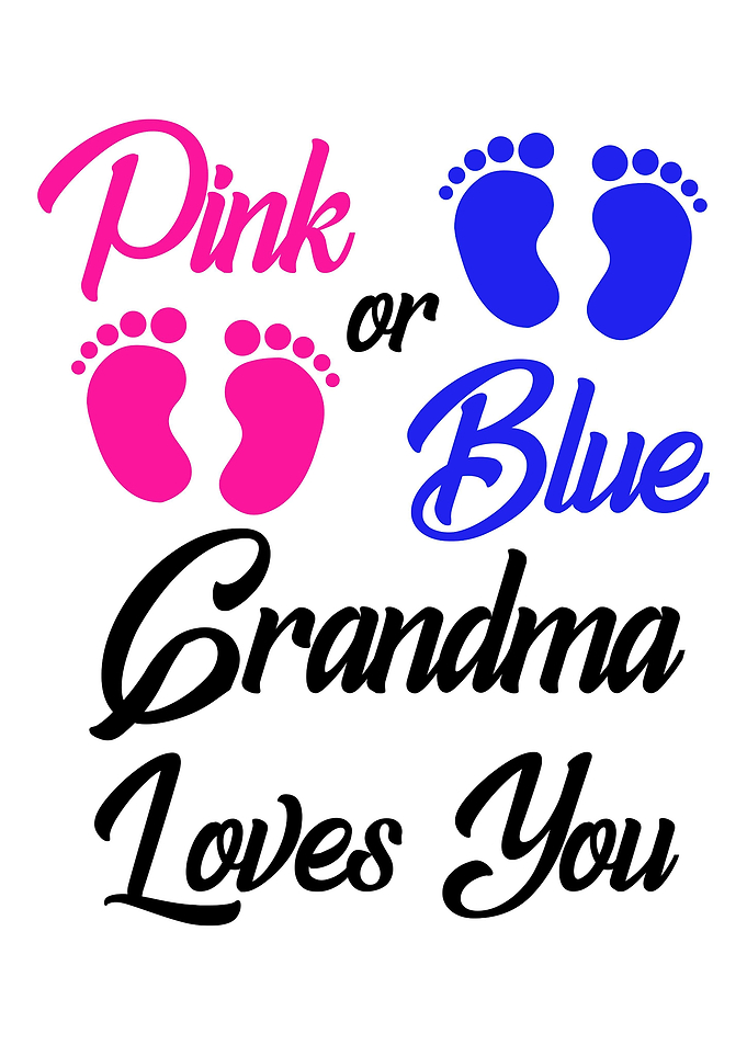 pink or blue grandma loves