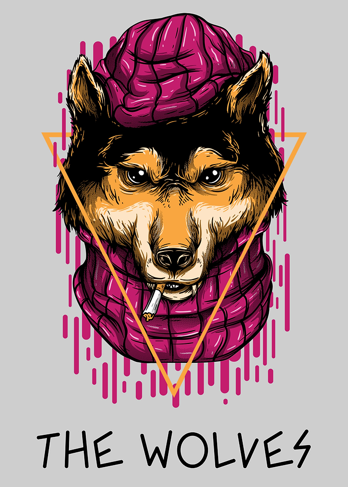 Funny Wolf smoking